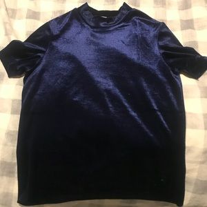 Zara Velvet High Neck Shirt